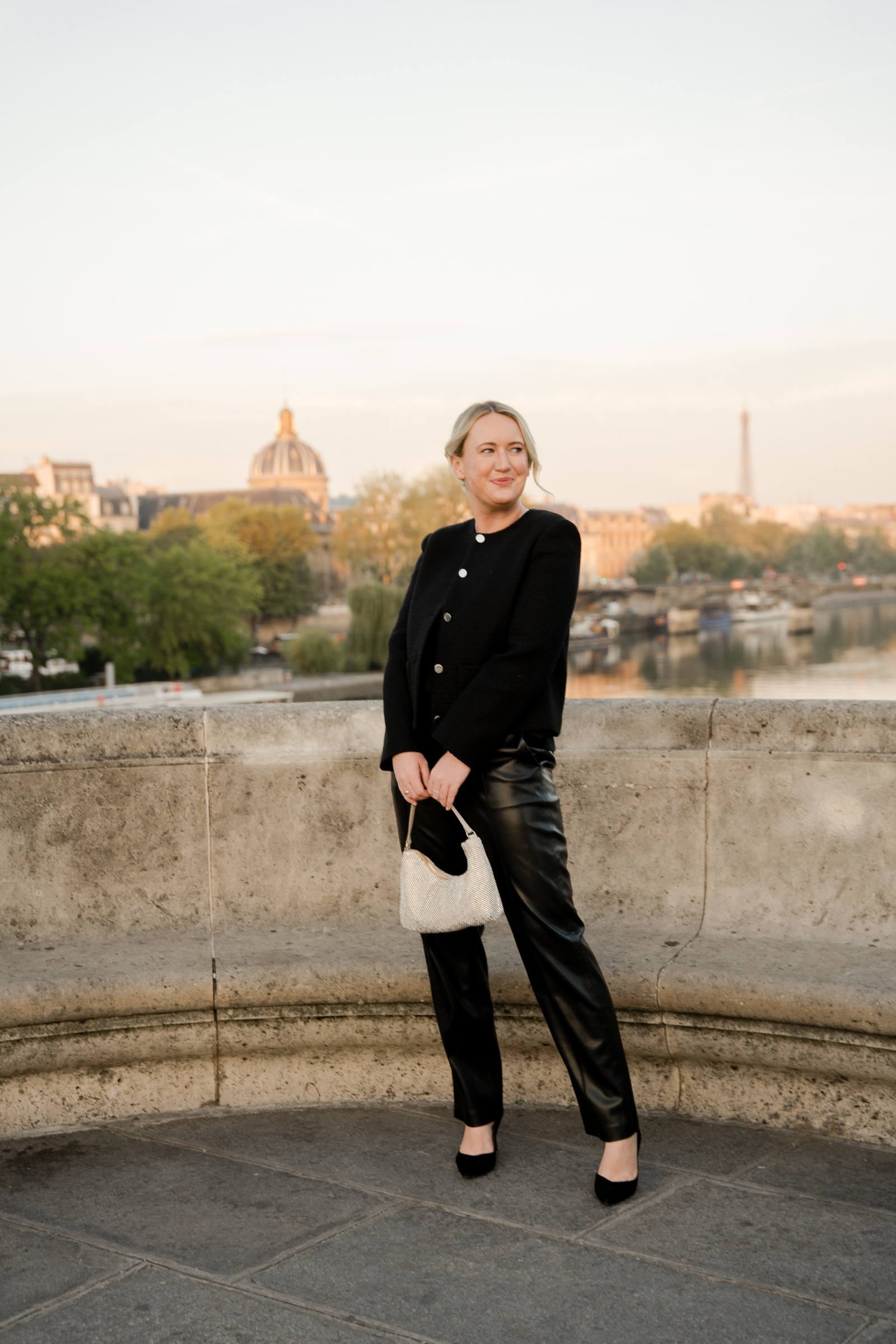 Fall Date Night Outfit featuring Faux Leather Pants, Channel Ballet flats 8 Most Versatile Shoes